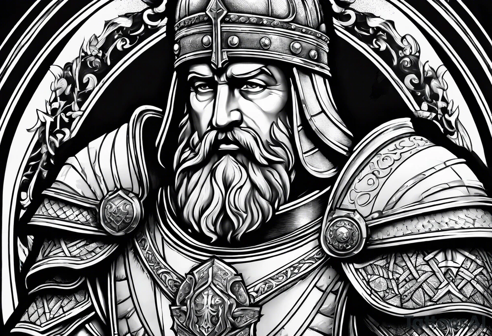 charlemagne in armor tattoo idea