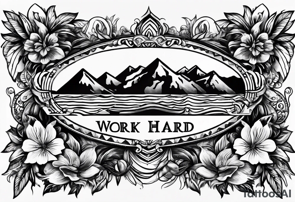 I want a tattoo containing the following two words "work hard" and "play hard". tattoo idea
