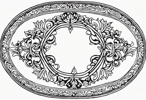 orante oval border tattoo idea