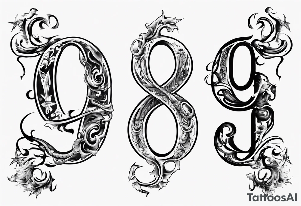 number 9 upside down and right side up connected. 9:16 aspect ratio. tattoo idea number 9 upside down and right side up connected. 9:16 aspect ratio. tattoo idea