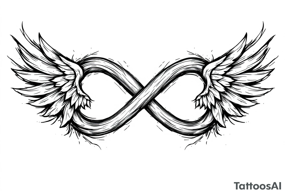 Infinity Loop made of wings tattoo idea