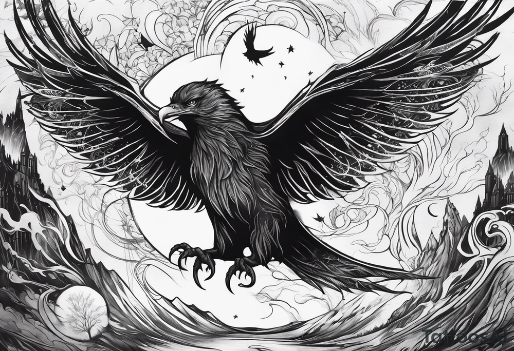 Harry Potter arm sleeve hogwarts dementors patronus tattoo idea