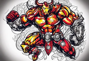 the minotaur fighting ironman tattoo idea