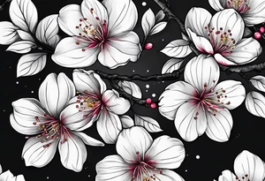 Cherry blossom for back tattoo but The whole body has to come out tattoo idea