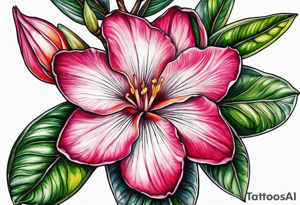 Adenium Multiflorum very colorful tattoo idea