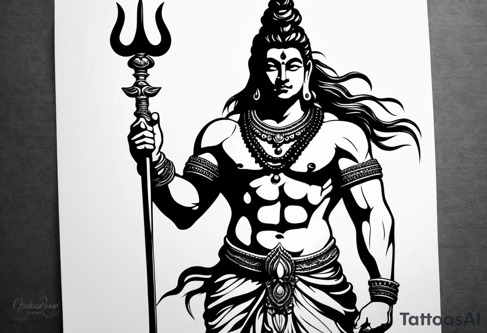 shiva in warrior pose tattoo idea