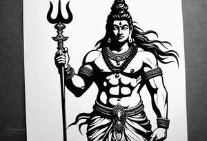 shiva in warrior pose tattoo idea