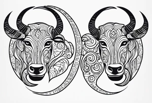 Gemini taurus zodiac signs combined tattoo idea