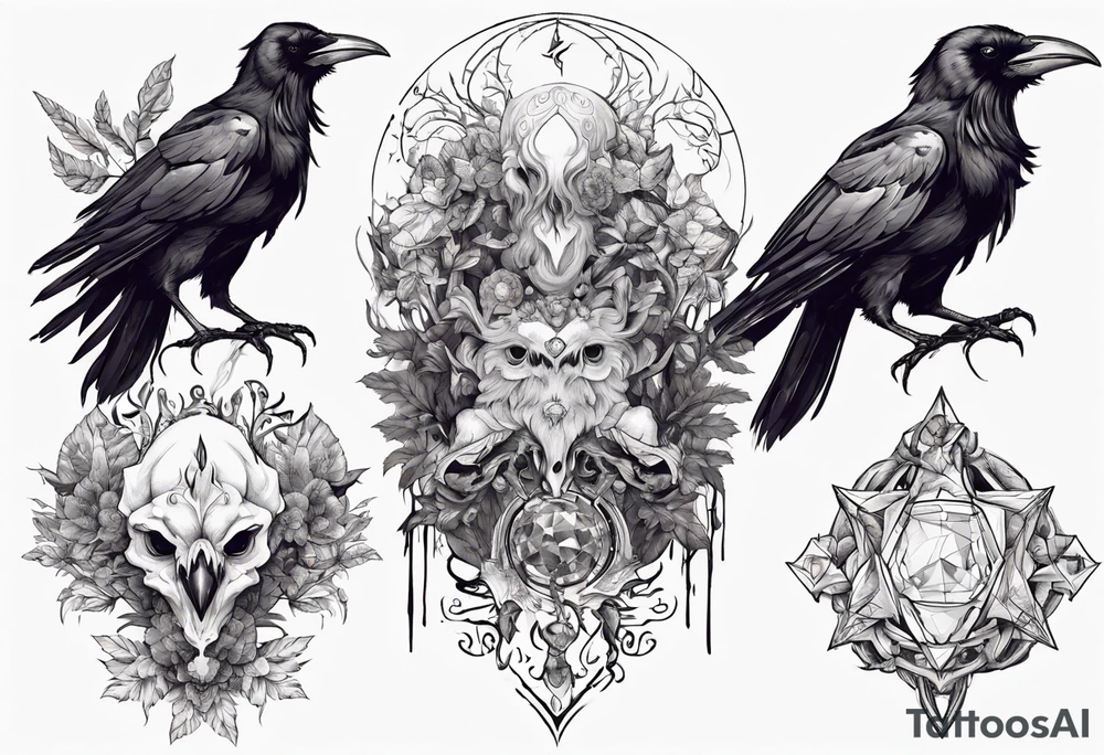 The Demon Raven Stolas, a Prince of Hell who is obsessed with gems, knowledge of astrology and poisonous plants. tattoo idea