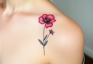 cosmos, lily of the valley, and chrysanthemum tattoo idea