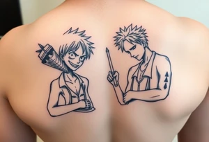 Luffy and ace matching tattoo tattoo idea