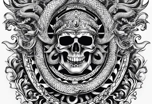 Trident with a serpent around it tattoo idea