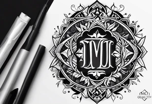 small tattoo on the forearm of a man with the initials MLJ, date of birth 22/09/22 in the style of a moluccan tattoo tattoo idea