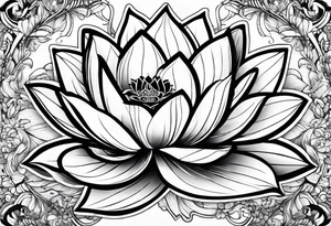 lotus flower with "para siempre" in text tattoo idea