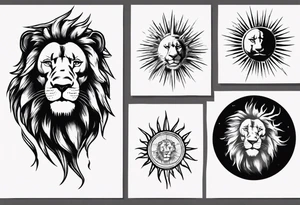 Lion in the sun tattoo idea
