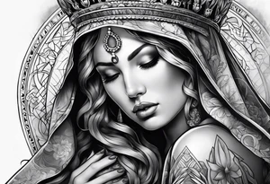 Praying Christian woman tattoo idea