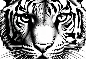 tiger and a hawk eye face together tattoo idea