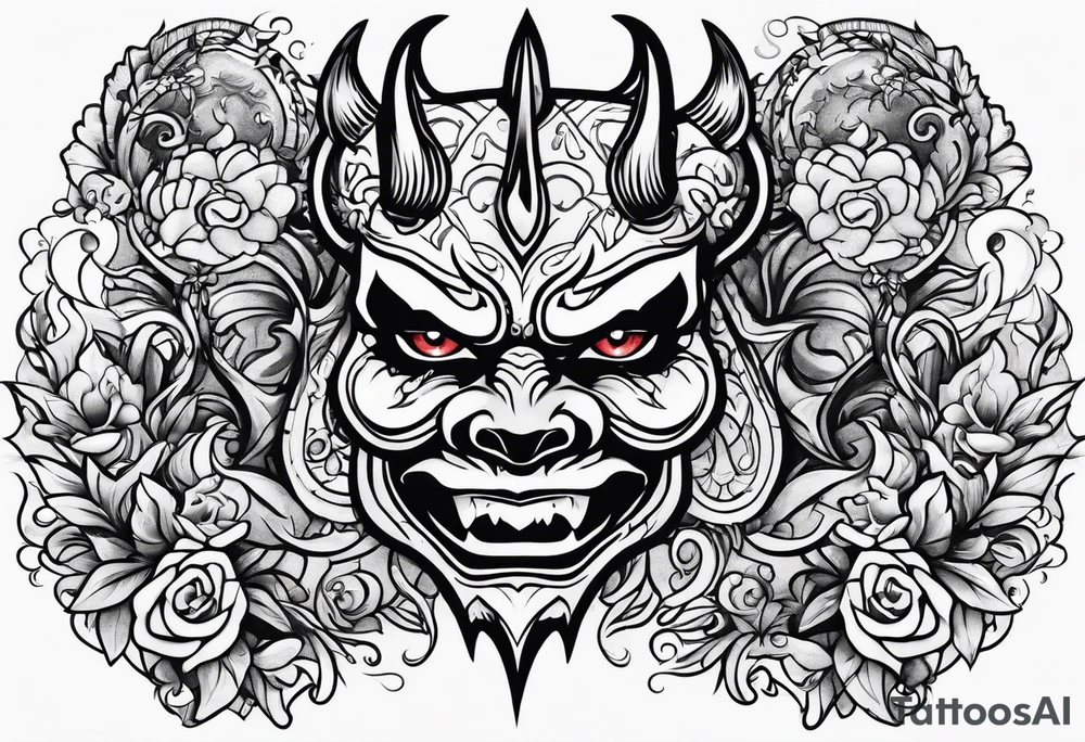 Stoner boy and girl devils tattoo idea