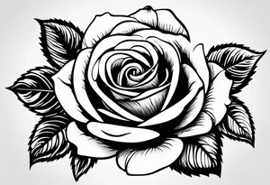 Flower rose with map of world tattoo idea