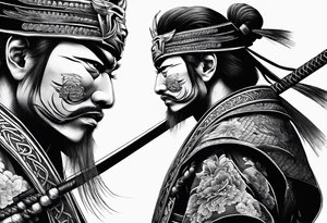 samurai with mask tattoo idea
