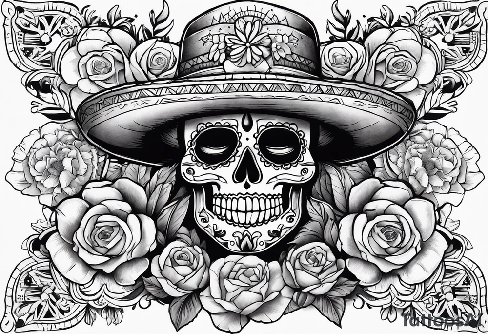 Mexico day of dead tattoo idea