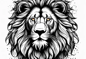 lion with scratch in its eye and roar tattoo idea