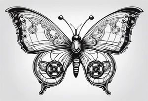 Steampunk-inspired butterfly tattoo idea
