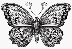 butterfly more with day of the dead tattoo idea