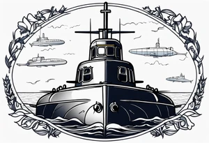 US NAVY submarine front view tattoo idea