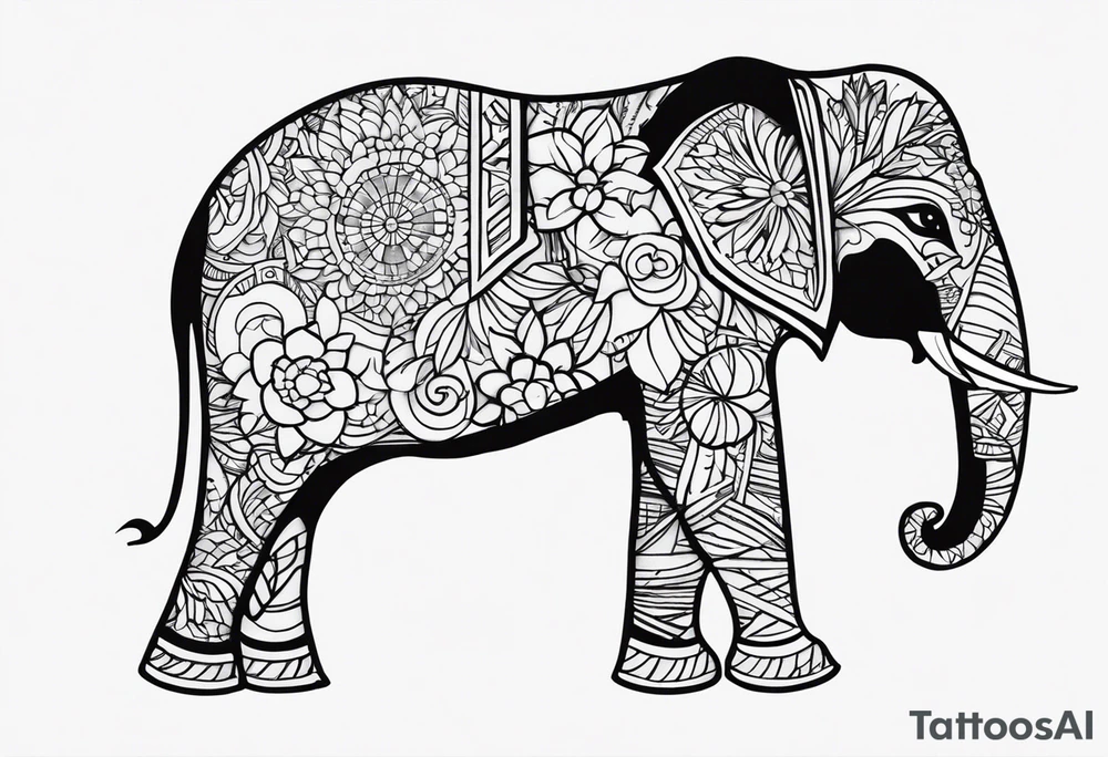 Single needle finger tattoos inspired by Thai elephant/mandala tattoos tattoo idea