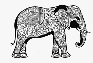 Single needle finger tattoos inspired by Thai elephant/mandala tattoos tattoo idea