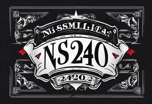simple banner that says "NSI CLASS 24020" tattoo idea