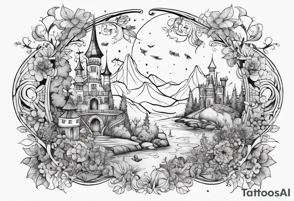 fairy land tattoo idea