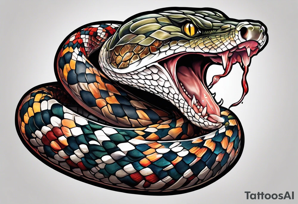 Brainstem as a snake biting a brain tattoo idea