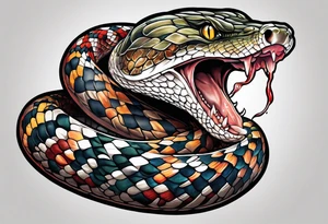 Brainstem as a snake biting a brain tattoo idea