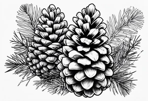 Pine trees on a pine cone tattoo idea