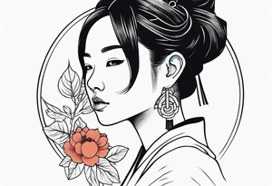chinese girl tattoo idea