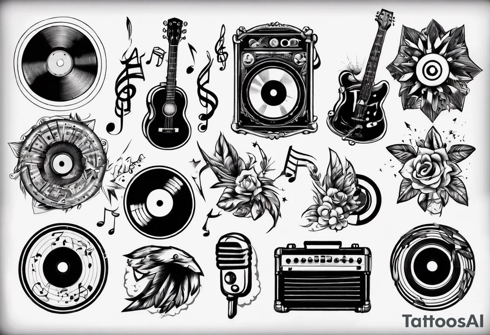 music sound tattoo idea