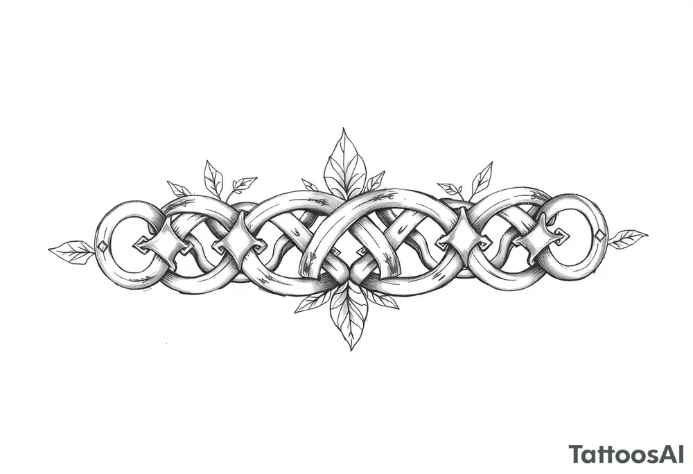 Celtic band tattoo that incorporates nature tattoo idea