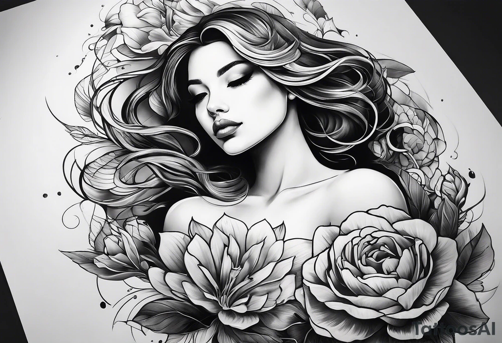 girl floating on still water
aerial view tattoo idea