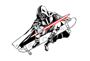 skateboarding Darth Carter, star wars, outdoors, future, memento mori tattoo idea