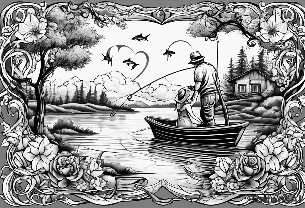 My husband love fishing and I love infinity sign tattoo idea