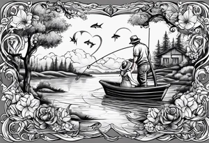 My husband love fishing and I love infinity sign tattoo idea