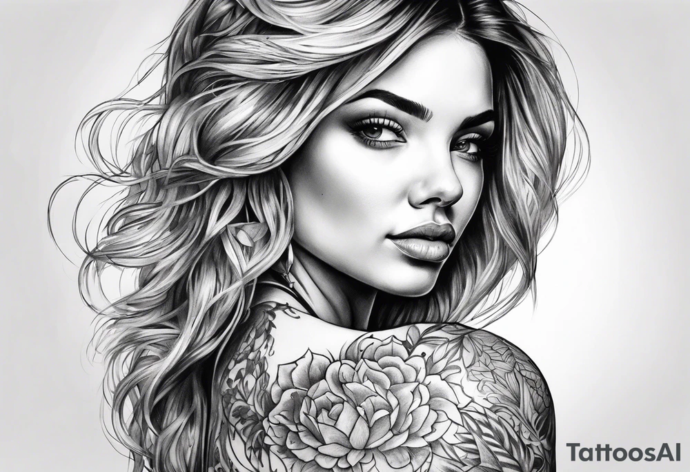 woman with boobs tattoo idea