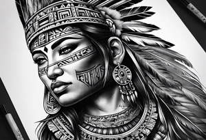 Aztec portrait tattoo idea