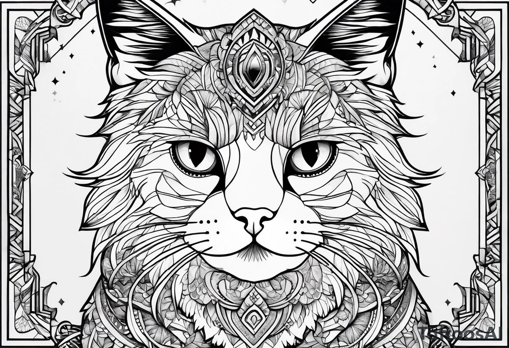 a cute cat tattoo idea