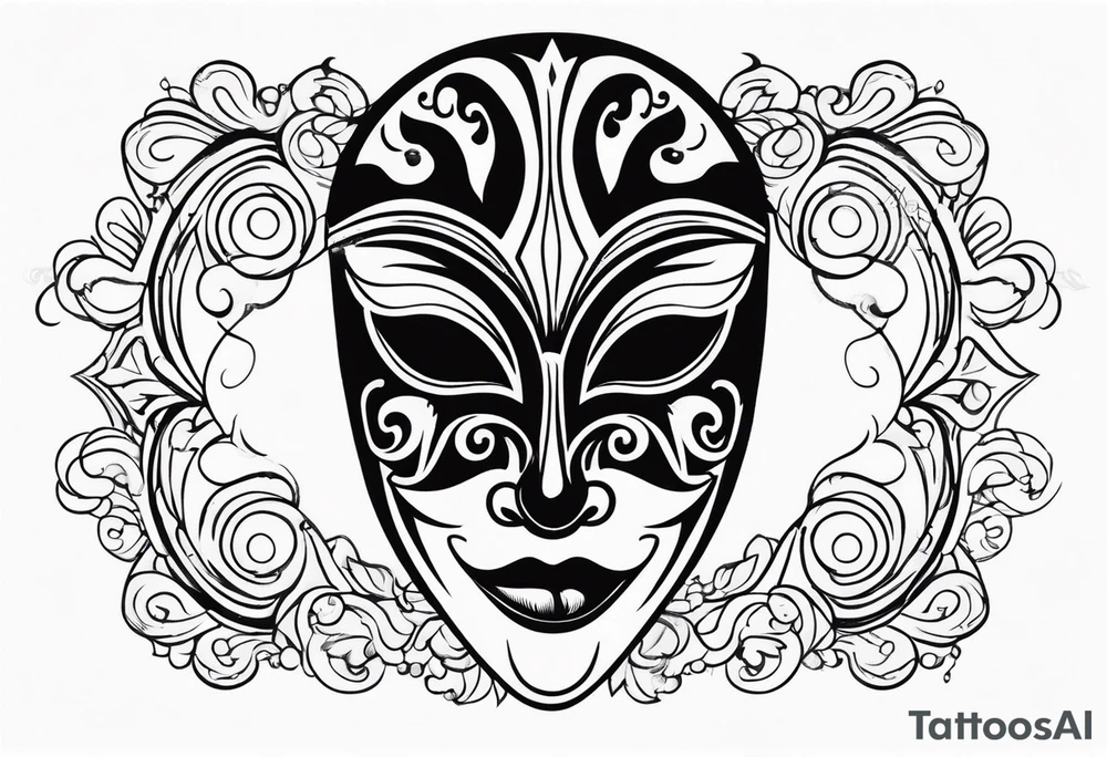 Classic Theatrical mask tattoo idea