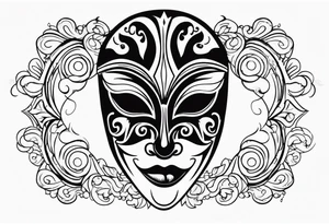 Classic Theatrical mask tattoo idea