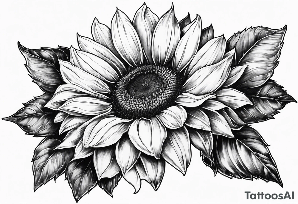 Sunflower, book, flower rose  bleu tattoo idea