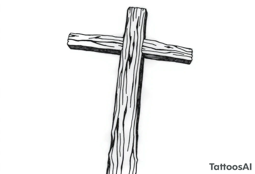 a wooden 12kv pole. Make the pole a cross that has a hidden resemblance to god. tattoo idea